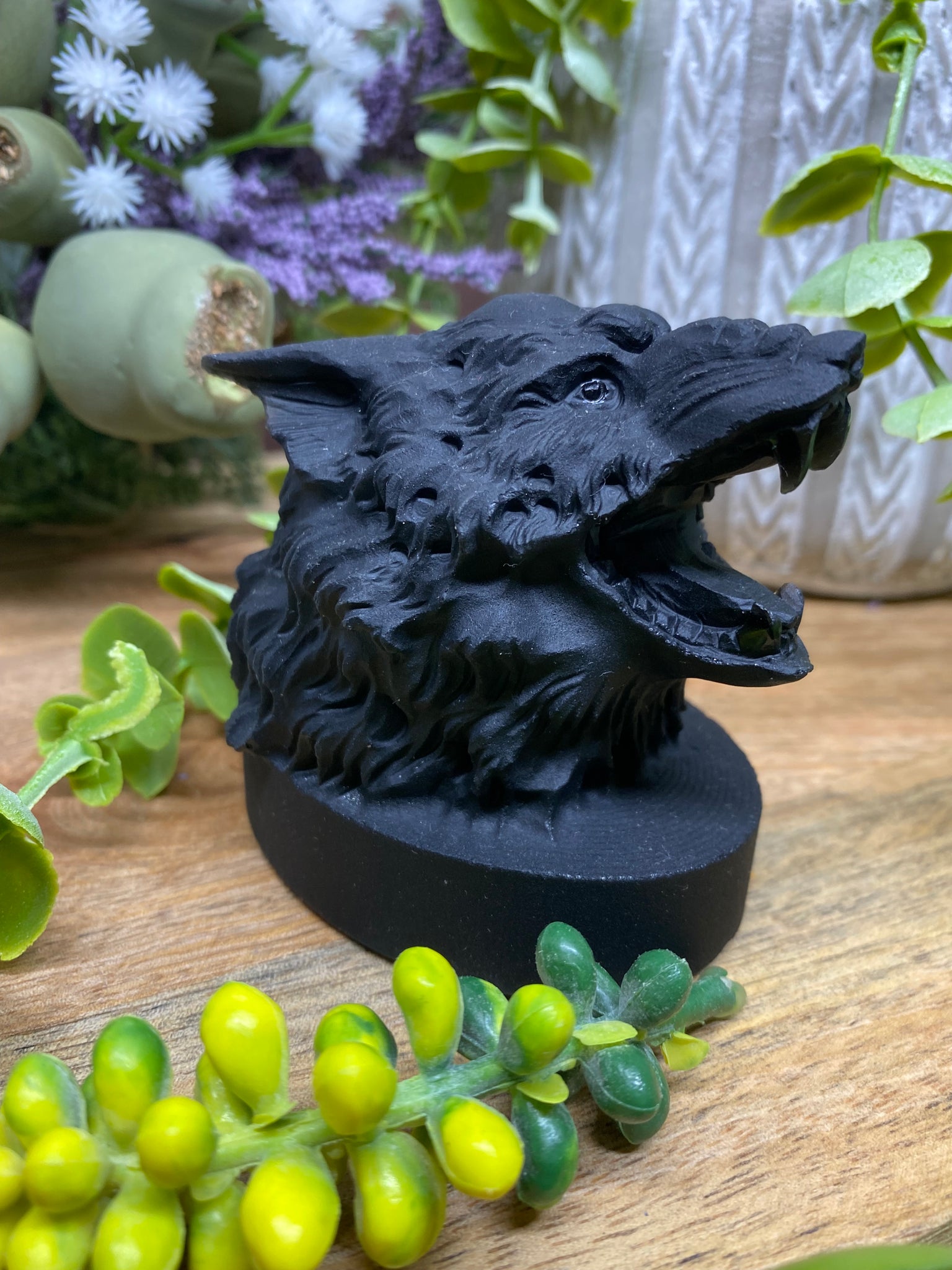 Black Obsidian Crystal Wolf Large Crystal Healing and Energy
